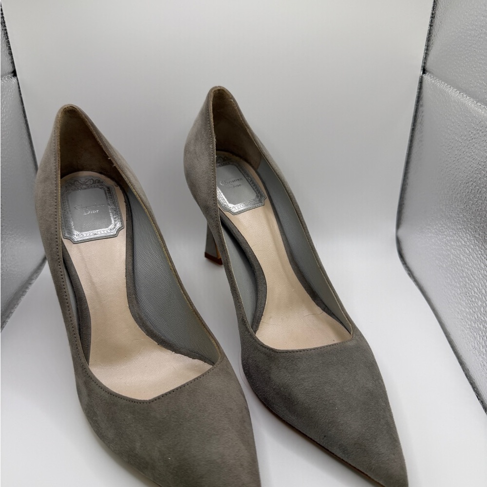 Dior Women's Gray Suede Heels
